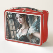 緑のTuと妖精の翼のバレエダンサー メタルランチボックス (正面)