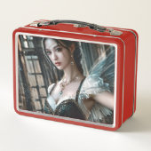 緑のTuと妖精の翼のバレエダンサー メタルランチボックス (裏面)