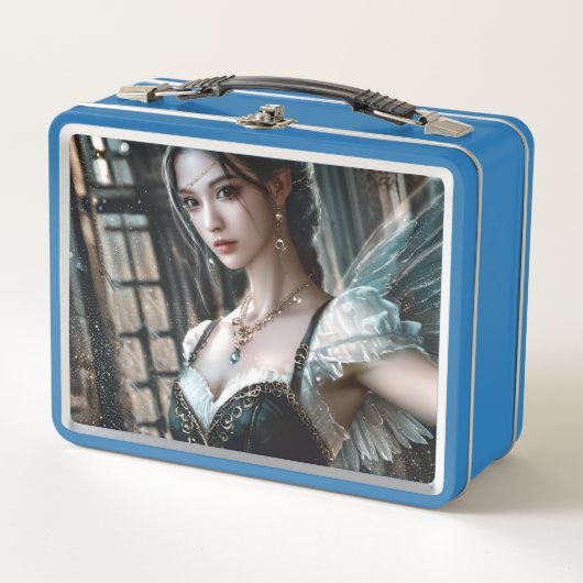 緑のTuと妖精の翼のバレエダンサー メタルランチボックス (正面)