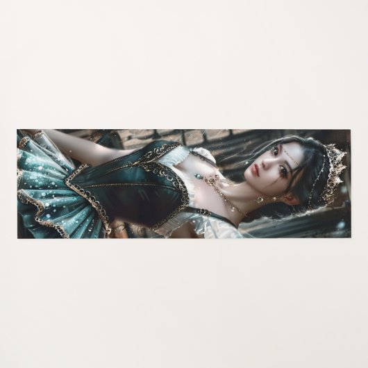 緑のTuと妖精の翼のバレエダンサー ヨガマット (裏面(横))