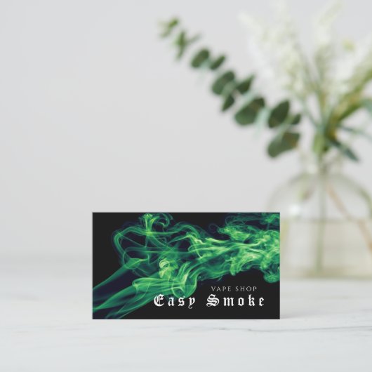 緑のVapeショップで群衆から目立つ 名刺 (スタンド正面)