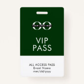 緑のVIPアクセスバッジカスタムーイベント情報 バッジ (裏面)