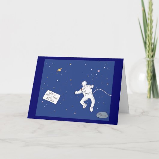 緑のWeeniiの"賃貸借契約のための宇宙"挨拶状 カード (正面)