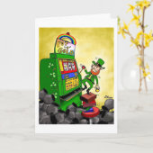 緑のWeenii "アイルランドの"挨拶状の運 カード (黄色い花)