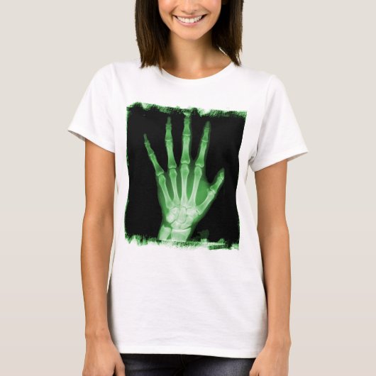 緑のX線の骨組手 Tシャツ (正面)