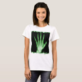 緑のX線の骨組手 Tシャツ (正面フル)