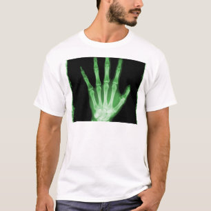 緑のX線の骨組手 Tシャツ