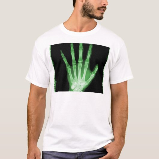 緑のX線の骨組手 Tシャツ (正面)