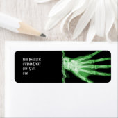 緑のX線スケルトンハンド差出人住所ラベル ラベル (インサイチュ)