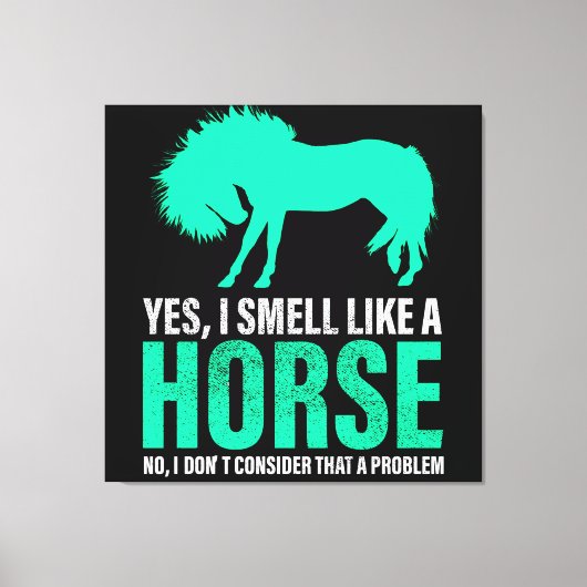 緑のYes私は馬のような匂い キャンバスプリント (正面)