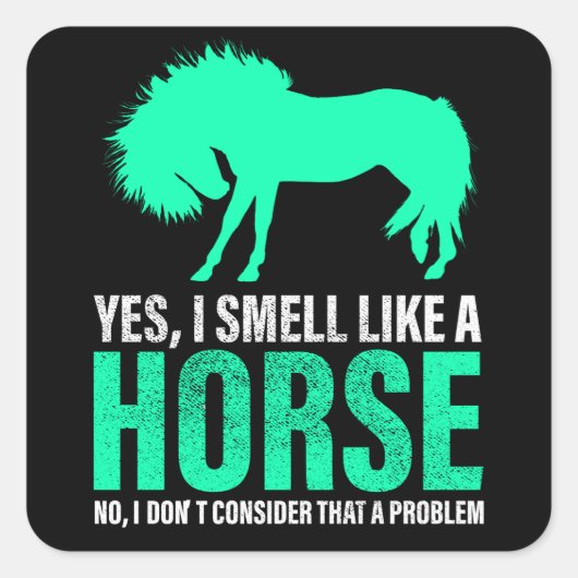 緑のYes私は馬のような匂い スクエアシール (正面)