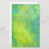 緑はっきりしたと黄色の明るい抽象デザイン 便箋 (正面/裏面)