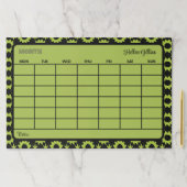 緑はっきりしたのカスタム月カレンダー ペーパーパッド (インサイチュ)