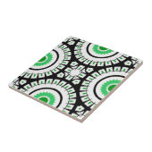 緑はっきりしたの白黒の幾何学的パターン タイル (側面)