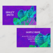 緑はっきりしたの鮮やかな紫葉自然 名刺 (正面/裏面)