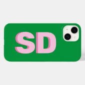 緑はっきりしたはっきりしたモダンイニシャルモノグラム Case-Mate iPhoneケース (裏面 (横))