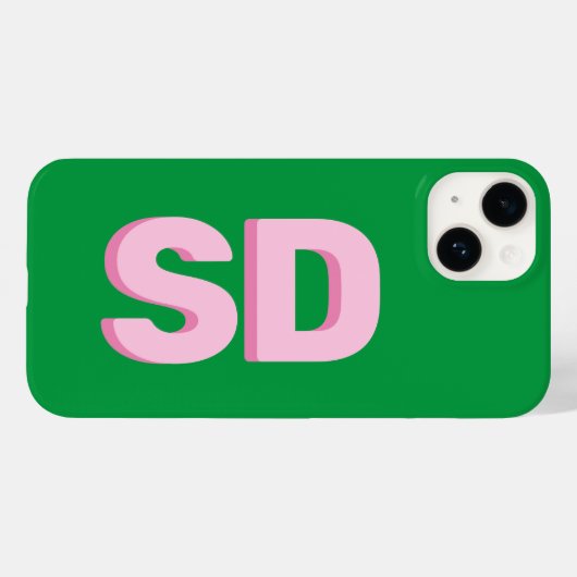 緑はっきりしたはっきりしたモダンイニシャルモノグラム Case-Mate iPhoneケース (裏面 (横))