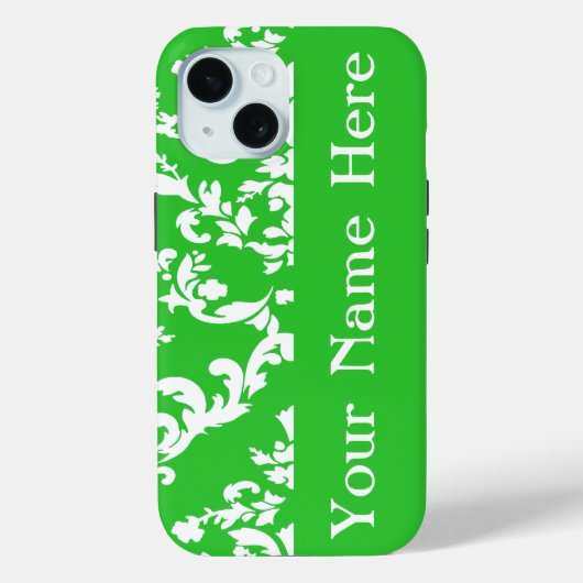 緑はっきりしたダマスク名@ Emporiomoffa Case-Mate iPhoneケース (裏面)