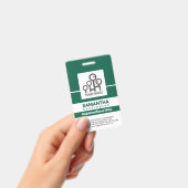 緑はっきりした線柱スタッフナース写真ID バッジ (手持ち)