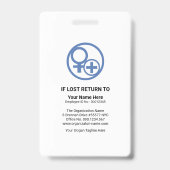 緑はっきりした線柱スタッフナース写真ID バッジ (裏面)