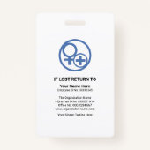 緑はっきりした線柱スタッフナース写真ID バッジ (裏面)