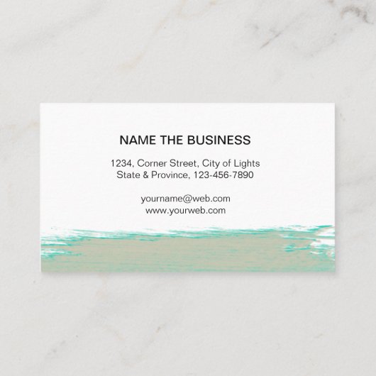 緑はシンプルなペンキ水彩画の(ばちゃばちゃ)跳ねるの衰退しました 名刺 (裏面)