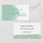 緑はシンプルなペンキ水彩画の(ばちゃばちゃ)跳ねるの衰退しました 名刺 (正面/裏面)