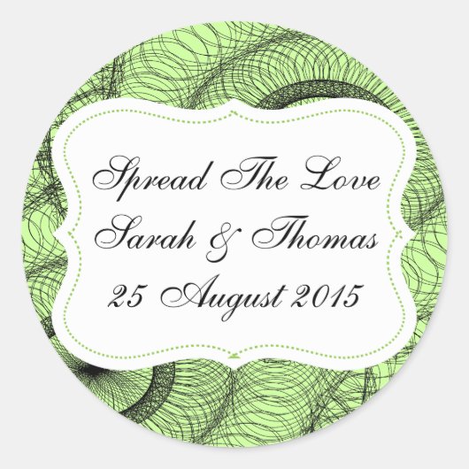 緑はジャムの瓶のラベルが愛を広めるのを好む ラウンドシール (正面)
