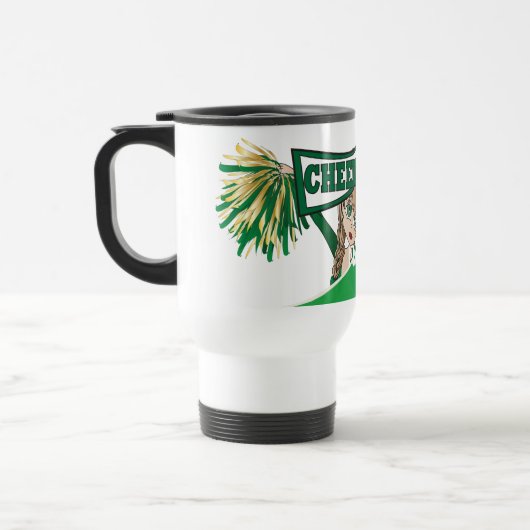 緑はチアリーダーを個人化します トラベルマグ (左)
