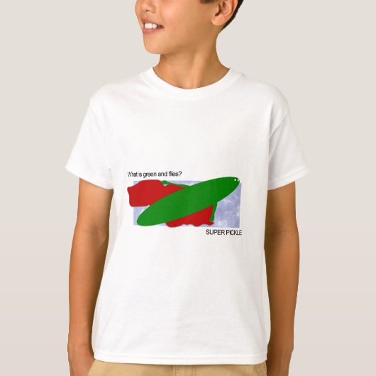 緑は何、飛びますか。 極度のピクルス! Tシャツ (正面)