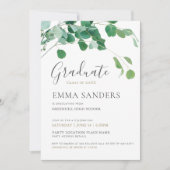 緑は卒業パーティーのカスタムの招待状を残します 招待状 (正面)