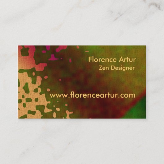 緑は名刺に斑点を付けます 名刺 (正面)