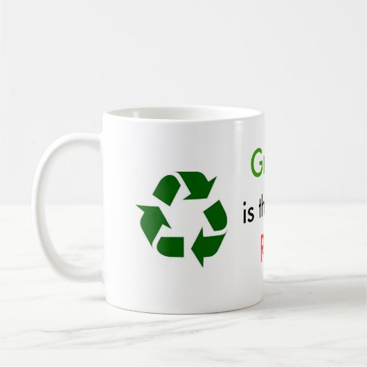 緑は新しく赤いコーヒーのマグです コーヒーマグカップ (左)