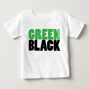 緑は新しく黒くかわいい幼児Tシャツです ベビーTシャツ