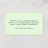 緑は私の小さなサポートをありがとう 名刺 (裏面)