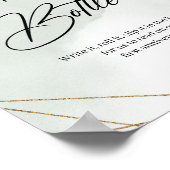 緑は金ゴールドのメッセージをボトル記号で表す ポスター (角)