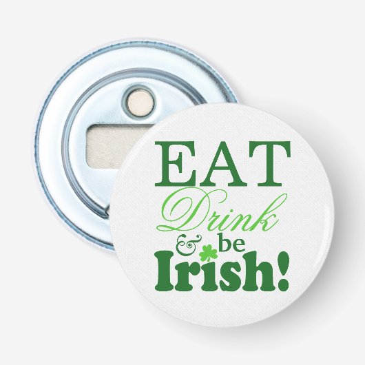 緑は飲み物を食べ、アイルランド人のセントパトリックの日です 栓抜き (正面)