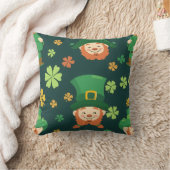 緑ひげ付きレプレショーパターン クッション (ブランケット)