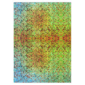 緑ぼやけとオレンジの小さな正方形またはタイル テーブルクロス (正面)