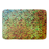 緑ぼやけとオレンジの小さな正方形またはタイル バスマット (正面)