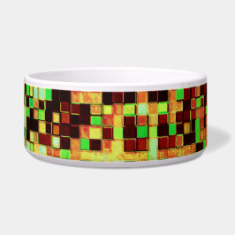 緑ぼやけとオレンジの小さな正方形またはタイル ボウル