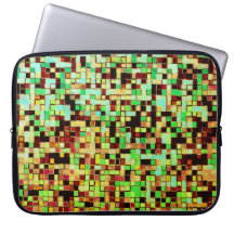 緑ぼやけとオレンジの小さな正方形またはタイル