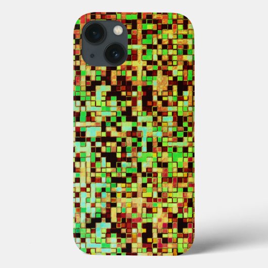 緑ぼやけとオレンジの小さな正方形またはタイル Case-Mate iPhoneケース (裏面)