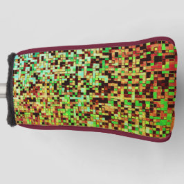 緑ぼやけと茶色の小さな正方形またはタイル ゴルフヘッドカバー