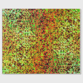 緑ぼやけと茶色の小さな正方形またはタイル ラッピングペーパー (フラット)