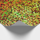 緑ぼやけと茶色の小さな正方形またはタイル ラッピングペーパー (角)