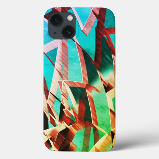 緑またはアクアマリンの背景に茶色の縞が表示されます。 Case-Mate iPhoneケース (裏面)