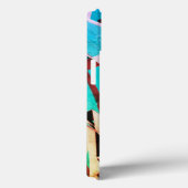 緑またはアクアマリンの背景に茶色の縞が表示されます。 Case-Mate iPhoneケース (裏面 / 右)