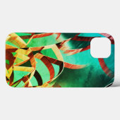 緑またはアクアマリンの背景に茶色の縞が表示されます。 Case-Mate iPhoneケース (裏面 (横))