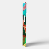 緑またはアクアマリンの背景に茶色の縞が表示されます。 Case-Mate iPhoneケース (裏面 / 右)